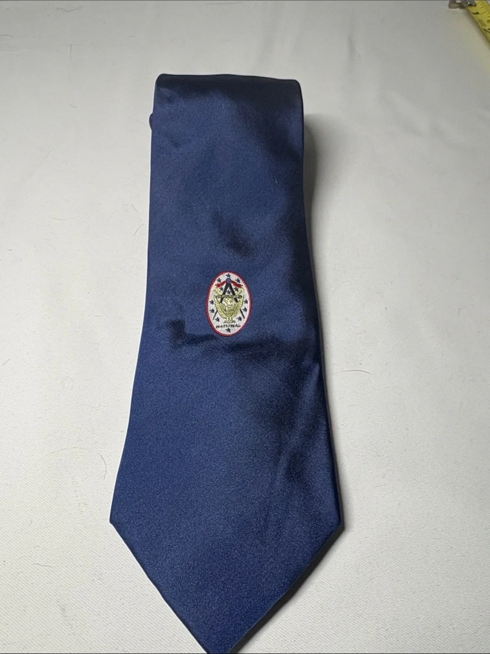 Masons Vintage Navy Silk Tie with Crest
